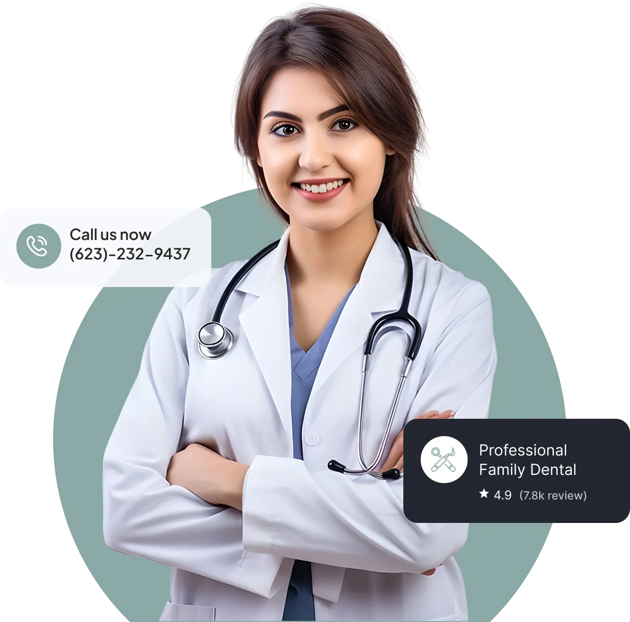 Female doctor healthcare hospital services support banner image