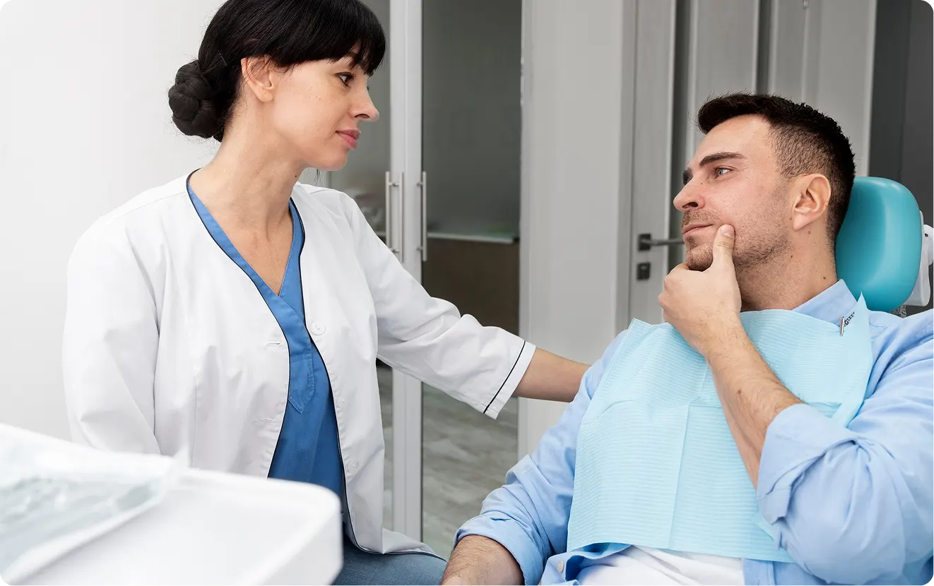 Dentist doing check-up to the patient